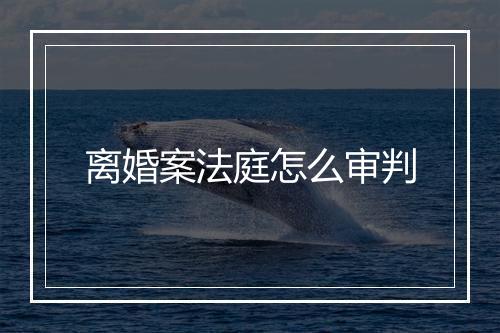 离婚案法庭怎么审判
