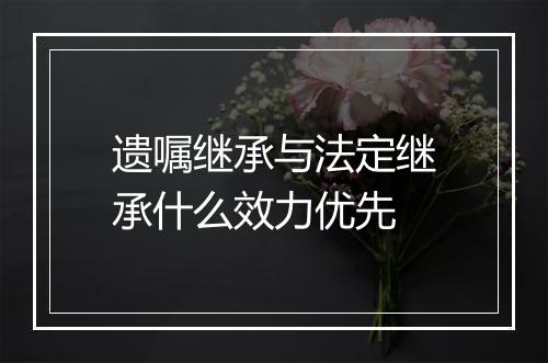 遗嘱继承与法定继承什么效力优先