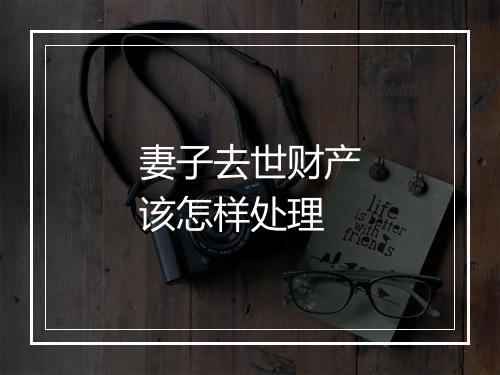 妻子去世财产该怎样处理