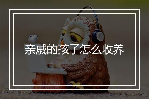 亲戚的孩子怎么收养