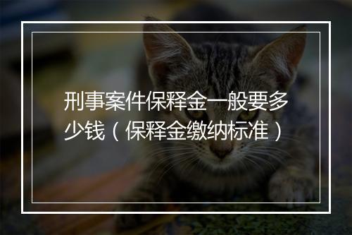 刑事案件保释金一般要多少钱（保释金缴纳标准）
