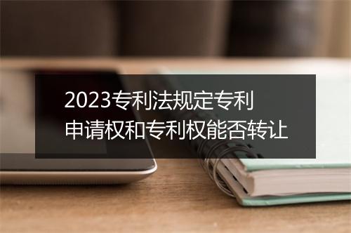 2023专利法规定专利申请权和专利权能否转让