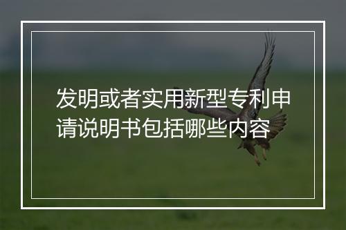 发明或者实用新型专利申请说明书包括哪些内容