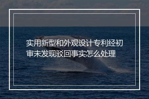实用新型和外观设计专利经初审未发现驳回事实怎么处理