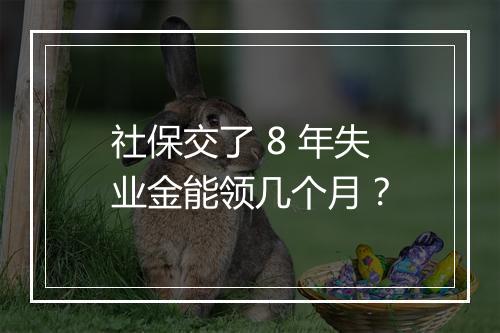 社保交了 8 年失业金能领几个月？