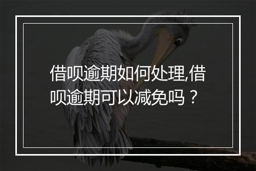 借呗逾期如何处理,借呗逾期可以减免吗？