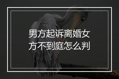 男方起诉离婚女方不到庭怎么判