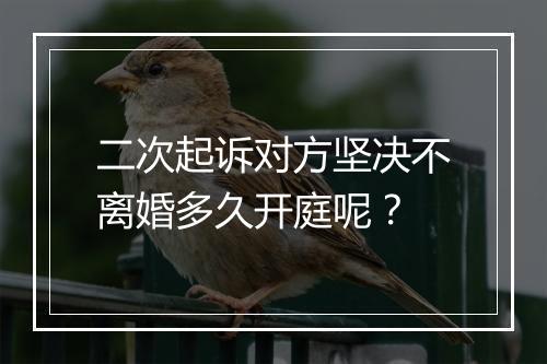 二次起诉对方坚决不离婚多久开庭呢？