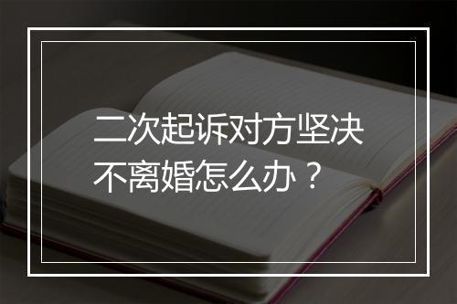 二次起诉对方坚决不离婚怎么办？