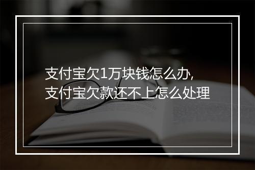 支付宝欠1万块钱怎么办,支付宝欠款还不上怎么处理