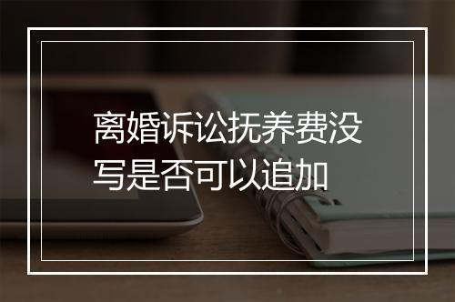 离婚诉讼抚养费没写是否可以追加