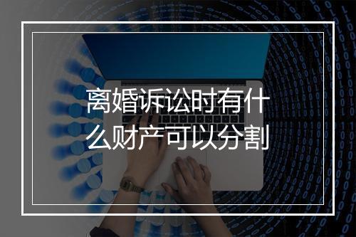 离婚诉讼时有什么财产可以分割