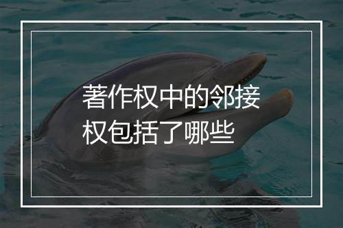著作权中的邻接权包括了哪些