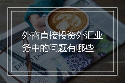外商直接投资外汇业务中的问题有哪些
