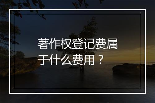 著作权登记费属于什么费用？