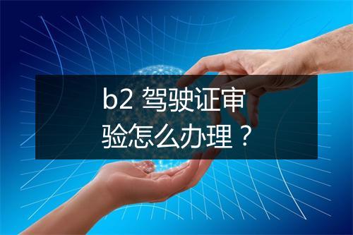 b2 驾驶证审验怎么办理？
