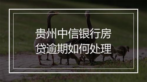 贵州中信银行房贷逾期如何处理