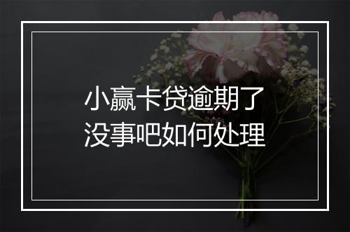 小赢卡贷逾期了没事吧如何处理