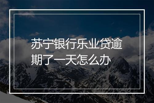 苏宁银行乐业贷逾期了一天怎么办
