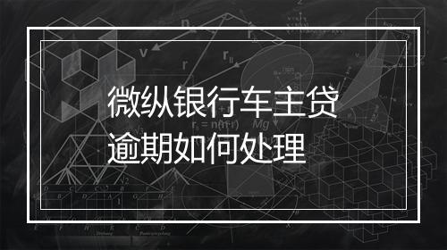 微纵银行车主贷逾期如何处理