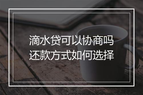 滴水贷可以协商吗还款方式如何选择