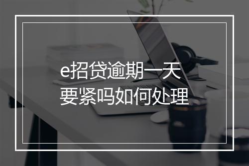 e招贷逾期一天要紧吗如何处理