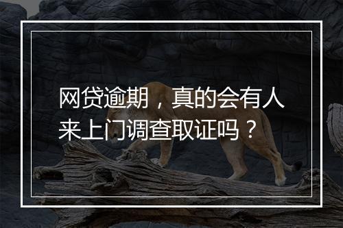 网贷逾期，真的会有人来上门调查取证吗？