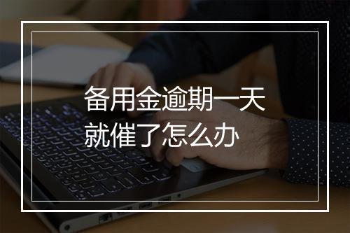 备用金逾期一天就催了怎么办