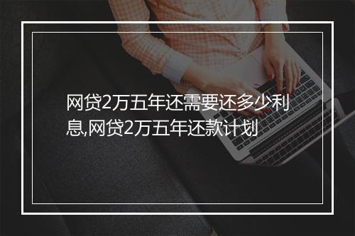 网贷2万五年还需要还多少利息,网贷2万五年还款计划
