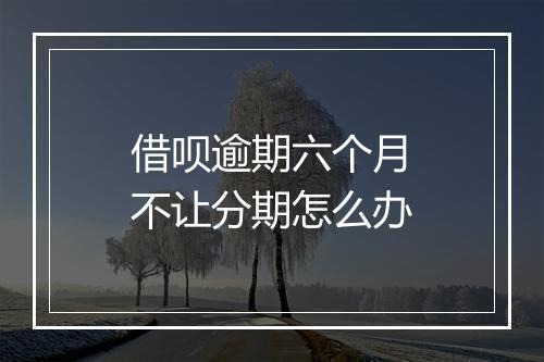 借呗逾期六个月不让分期怎么办