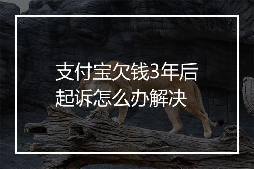 支付宝欠钱3年后起诉怎么办解决
