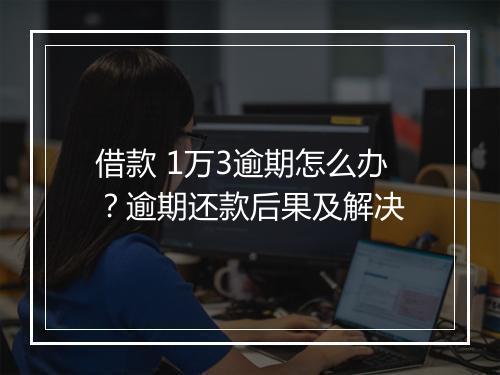 借款 1万3逾期怎么办？逾期还款后果及解决