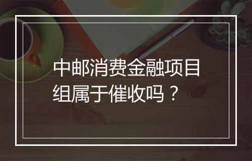 中邮消费金融项目组属于催收吗？