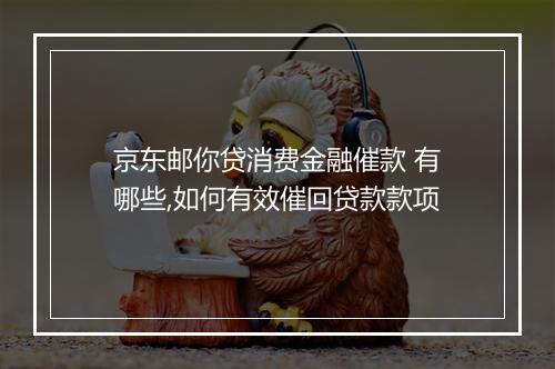 京东邮你贷消费金融催款 有哪些,如何有效催回贷款款项