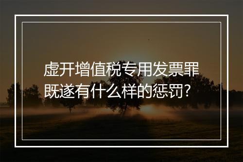 虚开增值税专用发票罪既遂有什么样的惩罚?