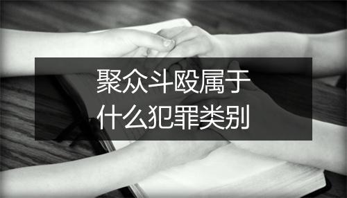 聚众斗殴属于什么犯罪类别