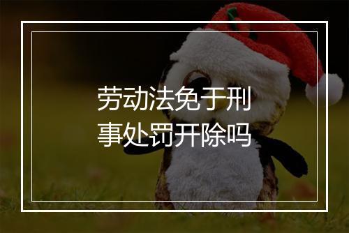 劳动法免于刑事处罚开除吗