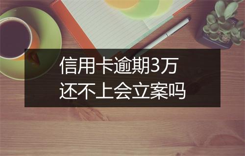 信用卡逾期3万还不上会立案吗
