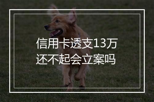 信用卡透支13万还不起会立案吗
