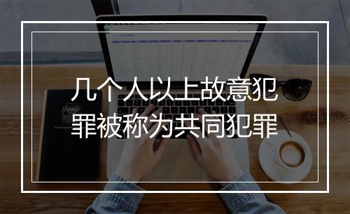几个人以上故意犯罪被称为共同犯罪