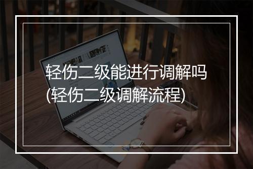 轻伤二级能进行调解吗(轻伤二级调解流程)