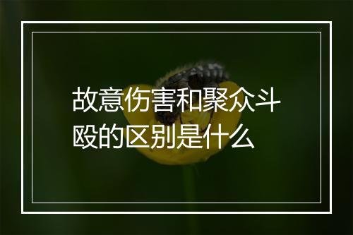 故意伤害和聚众斗殴的区别是什么