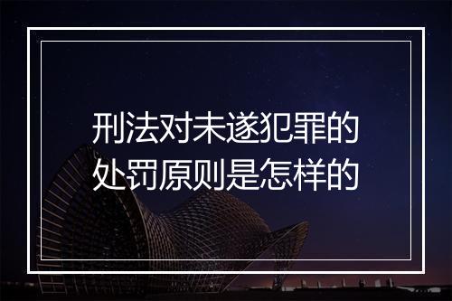 刑法对未遂犯罪的处罚原则是怎样的