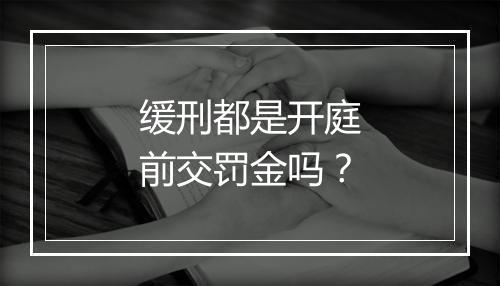 缓刑都是开庭前交罚金吗？