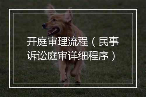 开庭审理流程（民事诉讼庭审详细程序）