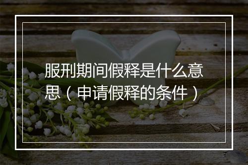 服刑期间假释是什么意思（申请假释的条件）