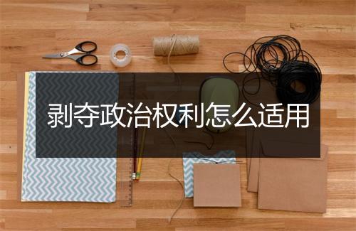 剥夺政治权利怎么适用
