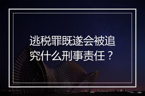 逃税罪既遂会被追究什么刑事责任？