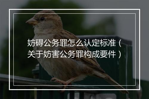 妨碍公务罪怎么认定标准（关于妨害公务罪构成要件）