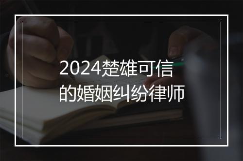 2024楚雄可信的婚姻纠纷律师